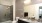a bathroom with a marble countertop